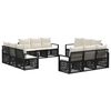 vidaXL Conjunto de Sof&aacute; de Jardim 12 unid. 12 lugar Preto vime PE