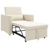 vidaXL Sof&aacute;-camas retr&aacute;til individual Branco creme 90 x 165 x 87 cm