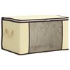 vidaXL Caixa de Armazenamento com Janela Lateral Transparente Creme