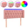 vidaXL Cabeceira de cama c/ luzes LED veludo 93x16x78/88 cm rosa