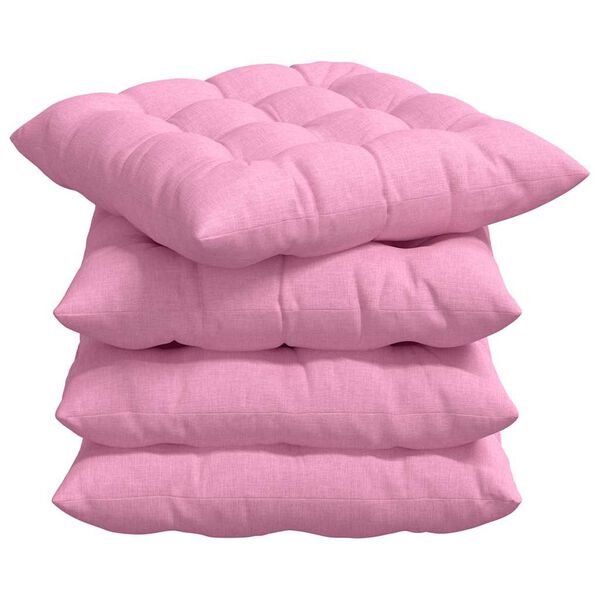 vidaXL Almofadas de Assento 2 pcs Rosa 40 x 40 x 6 cm tecido