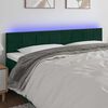 vidaXL Cabeceira de cama c/luzes LED veludo 180x5x78/88cm verde-escuro