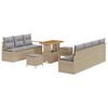 vidaXL Conjunto de Sof&aacute; de Jardim 10 unid. Bege vime PE