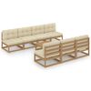 vidaXL 8 pcs conjunto lounge de jardim com almofad&otilde;es pinho maci&ccedil;o