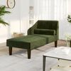 vidaXL Chaise longue com rolo veludo verde-escuro