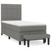 vidaXL Cama com molas/colch&atilde;o 100x200 cm tecido cinza-escuro