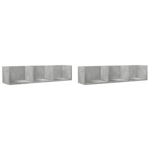 vidaXL Arm&aacute;rios parede 2 pcs 75x18x16,5cm deriv. madeira cinza cimento