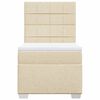 vidaXL Cama com molas/colch&atilde;o 90x200 cm tecido cor cr&egrave;me