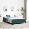 vidaXL Cama Box com colch&atilde;o Verde Escuro 160 x 220 cm tecido