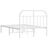 vidaXL Estrutura de cama com cabeceira 120x190 cm metal branco