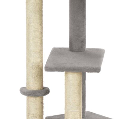 vidaXL Árvore para gatos c/ postes arranhadores sisal 125 cm cinzento