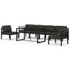 vidaXL 7 pcs conjunto lounge jardim com almofad&otilde;es alum&iacute;nio antracite