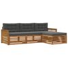 vidaXL Conjunto de Sof&aacute;s para Exterior 4 unid. Natural e Antracite