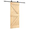 vidaXL Porta Deslizante Natural e Preto 85 x 210 cm