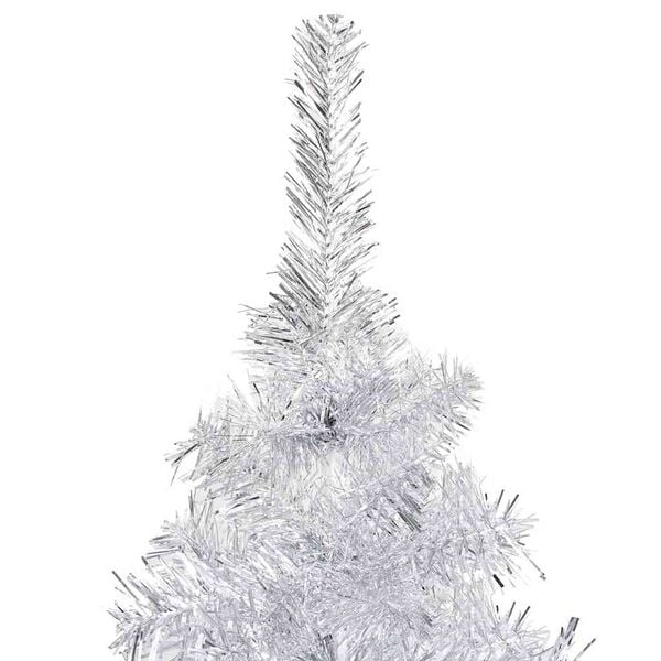 vidaXL &Aacute;rvore Natal artificial pr&eacute;-iluminada c/bola 120cm PET prateado