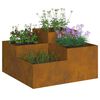 vidaXL Vaso de Jardim Ferro Enferrujado 80 x 80 x 48 cm