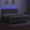 vidaXL Cama box spring colch&atilde;o/LED 200x200cm tecido cinza-acastanhado
