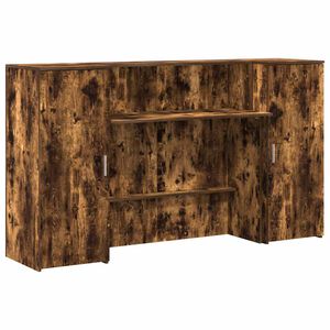vidaXL Balc&atilde;o recep&ccedil;&atilde;o 180x50x103,5 cm madeira carvalho fumado