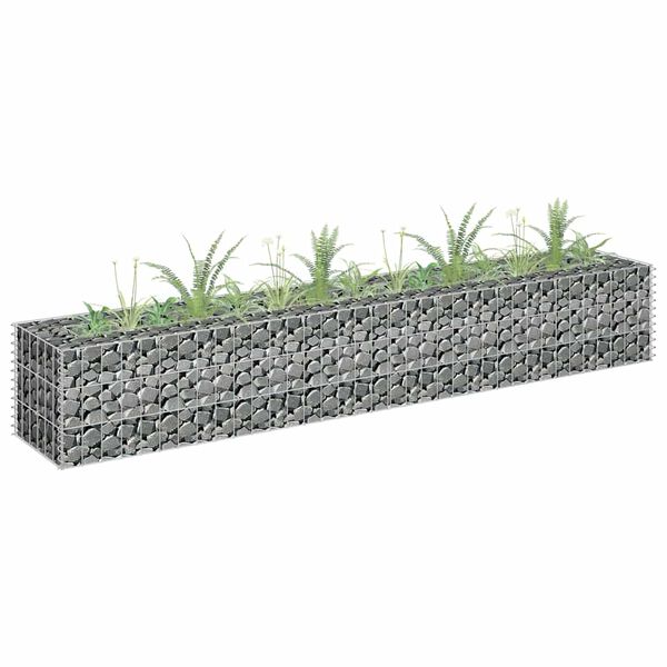 vidaXL Canteiro elevado/cesto gabião 180x30x30 cm aço galvanizado