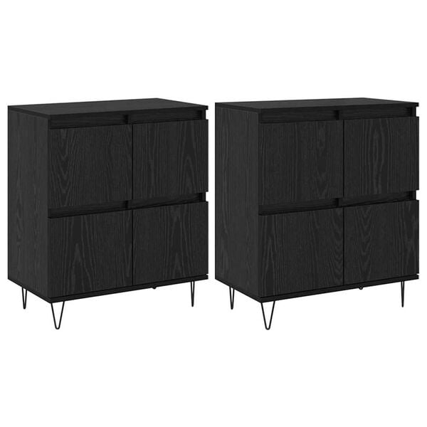 vidaXL Aparadores 2 pcs Carvalho preto 120 x 35 x 70 cm