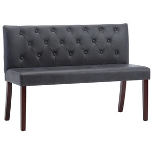 vidaXL Banco 120 cm camur&ccedil;a artificial cinzento
