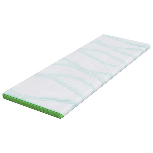 vidaXL Topper de Colch&atilde;o Branco e Verde 80 x 200 cm Tecido Jacquard