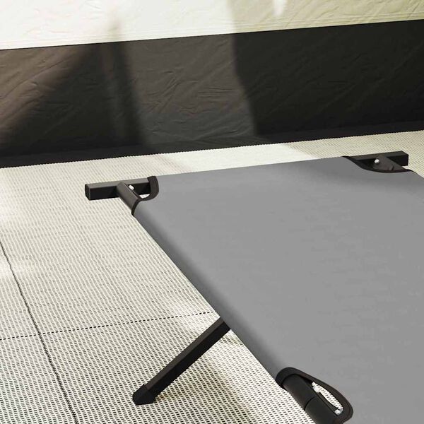 vidaXL Cama de Camping Dobr&aacute;vel Cinzeto 210 x 80 x 46 cm Tecido Oxford