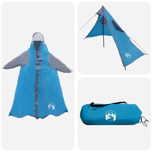 vidaXL Poncho de chuva 2 em 1 com capuz 262 x 126 x 130 cm Azul