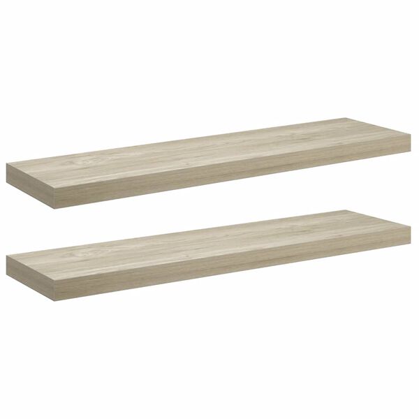 vidaXL Prateleiras parede suspensas 2 pcs 90x23,5x3,8cm MDF carvalho