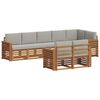 vidaXL Conjunto de Sof&aacute;s para Exterior 8 unid. Cinza Natural e Claro