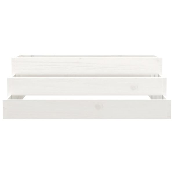 vidaXL Vaso/floreira 80x80x27 cm pinho maciço branco