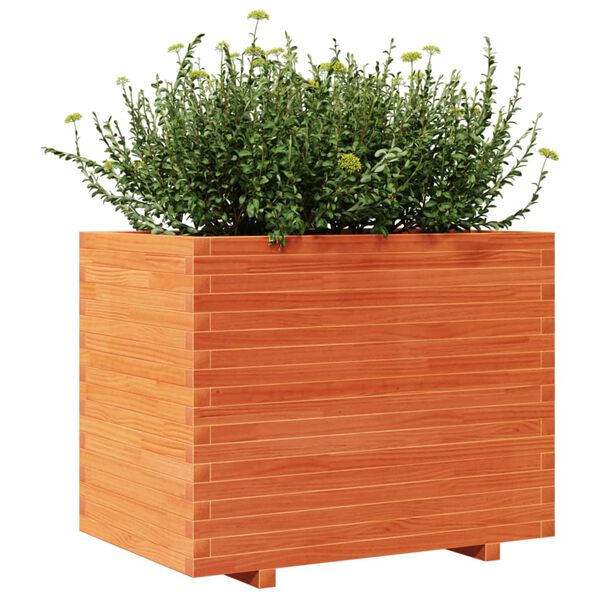 vidaXL Vaso/floreira de jardim 90x60x72 cm pinho maci&ccedil;o castanho mel