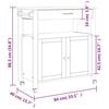 vidaXL Carrinho de cozinha MONZA 84x40x88,5 cm madeira de pinho maciça