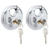 vidaXL Trancas Discus com Chaves 2 unid. Prateado 8 x 2.8 x 8 cm
