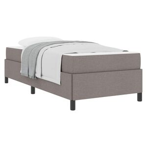 vidaXL Cama Box com colch&atilde;o Cinzento-acastanhado 90 x 190 cm tecido