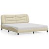 vidaXL Cama com colch&atilde;o Hvar 180x200 cm tecido cor creme