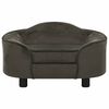 vidaXL Sofá para cães 67x47x36 cm pelúcia cinzento-escuro