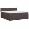 vidaXL Cama box spring com colch&atilde;o Marrom Escuro 200 x 200 cm Tecido