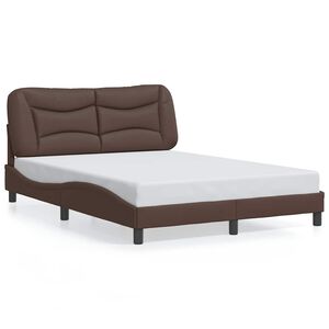 vidaXL Estrutura de cama sem colch&atilde;o Hvar 120x200cm couro artificial castanho
