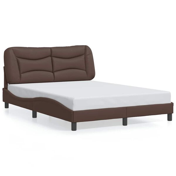 vidaXL Estrutura de cama sem colch&atilde;o Hvar 120x200cm couro artificial castanho