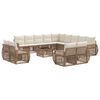 vidaXL Conjunto de Sof&aacute; de Jardim 14 unid. Bege e Branco Creme vime PE