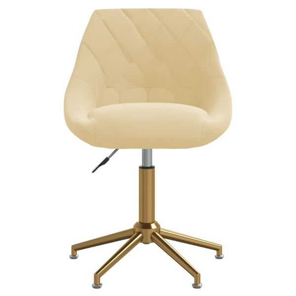 vidaXL Cadeiras de jantar girat&oacute;rias 4 pcs veludo cor creme