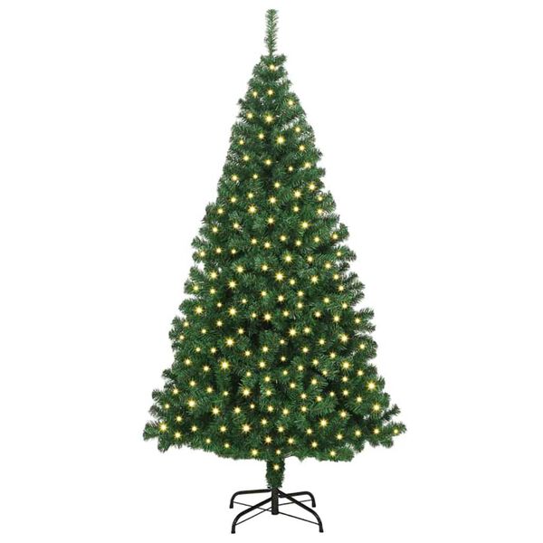 vidaXL &Aacute;rvore de Natal Artificial Verde 180 cm PVC, A&ccedil;o e Pl&aacute;stico