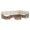 vidaXL Conjunto de Sof&aacute; de Jardim 9 pcs Bege vime PE