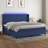 vidaXL Cama box spring c/ colch&atilde;o e LED 200x200 cm tecido azul