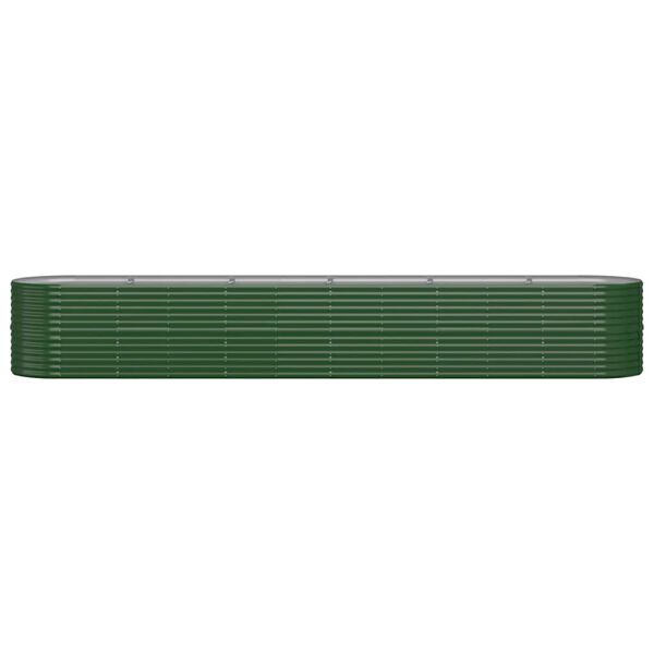 vidaXL Canteiro elevado jardim 440x80x68 cm aço galvanizado verde