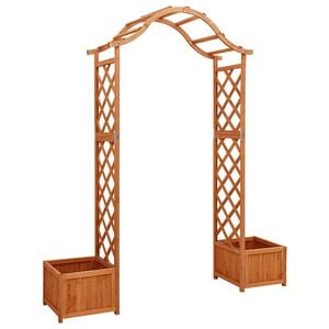 vidaXL P&eacute;rgola de jardim com vasos madeira de abeto maci&ccedil;a