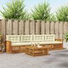 vidaXL Conjunto de Sof&aacute;s para Exterior 5 pcs Natural e Creme