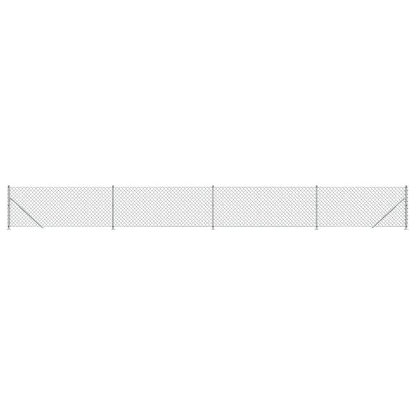 vidaXL Cerca de arame com flange 0,8x10 m prateado