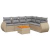 vidaXL 7 pcs conjunto de sof&aacute;s p/ jardim com almofad&otilde;es vime PE bege